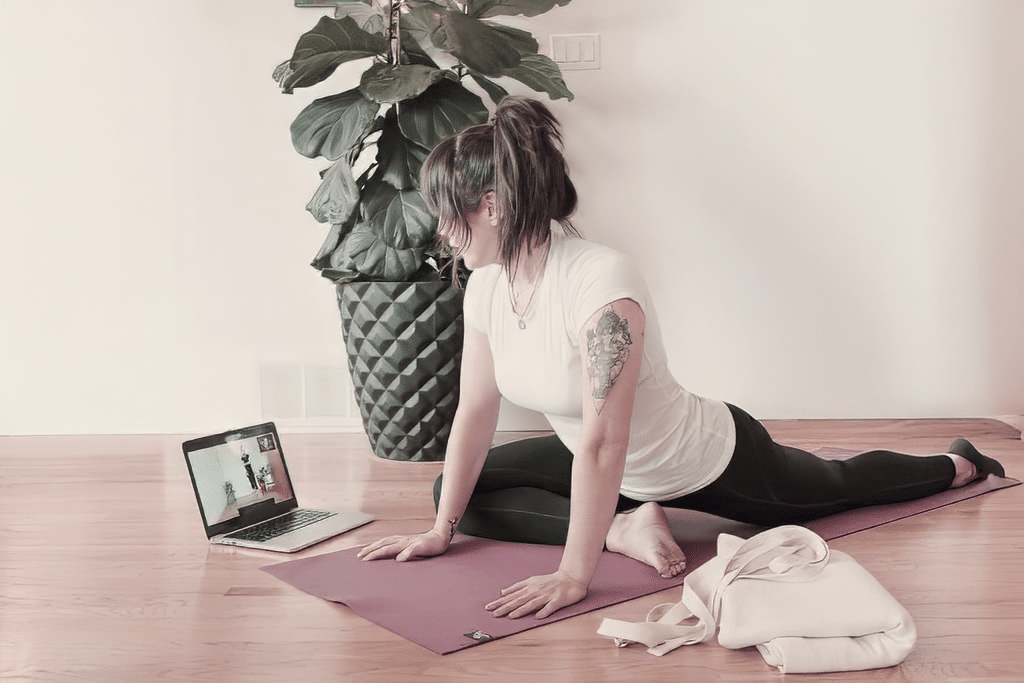 Close-up portrait of yoga teacher with a soft natural background